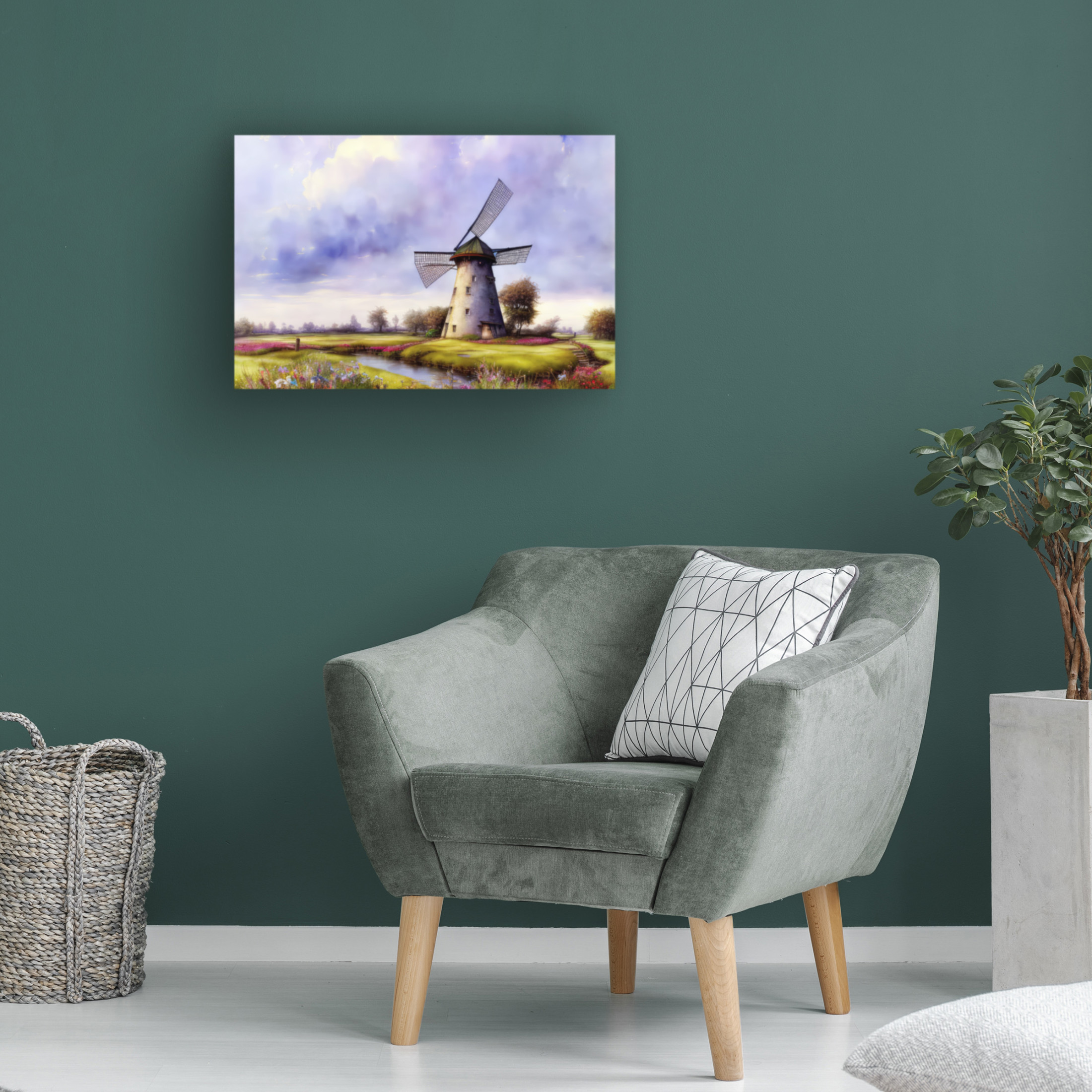 Canvas Wall Art - FootePrint Art 'Quaint Countryside' Wall Art for Living Room, Bedroom, or Office Décor by Trademark Fine Art - 32 x 22 Inches