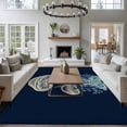 thumbnail image 4 of Area Rug 60×96in, Farm Mushroom Abstract Plants Floor Carpet Living Room Rug, Navy Blue Non-Slip Welcome Mat Indoor Rugs for Bedroom Dining Room, 4 of 9