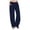 Navy, variant on Qiopertar Women's Summer Wide Leg Casual Beach Pants High Waisted Drawstring Pants with Pockets Loose Fit Comfy Vacation Travel Relaxed Trousers, Coffee XL