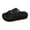 Black, variant on Platform Sandals for Women Suede Open Toe Bohemian Fringe Comfy Footbed Slides Casual Slip on Flat Shoes Black Size 6.5