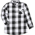 thumbnail image 2 of KISSMODA Boys Casual Button Down Shirts Kids Long Sleeve Plaid Blouses Shacket Jacket 7-15 Years, 2 of 6