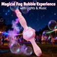 thumbnail image 3 of Magic Fog Bubble Wand, New Touchable Fog Bubble Machine, Interactive Smoke Bubbles Machine with Bubbles Gloves for Outdoor Party, Parent-Child Interaction (Pink-A), 3 of 12