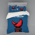 thumbnail image 1 of Ambesonne Indie Bedding Set 4 Pcs, Crab Claw Spiky Wristlets, Queen, Blue Red Black, 1 of 3
