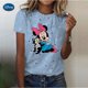 thumbnail image 1 of Women's Summer Casual T-Shirt 2023 Fashion Disney Mickey Mouse Print Short-Sleeved Pullover New Oversized Round Neck Loose Top5XL Gao Jinjia LED, 1 of 2