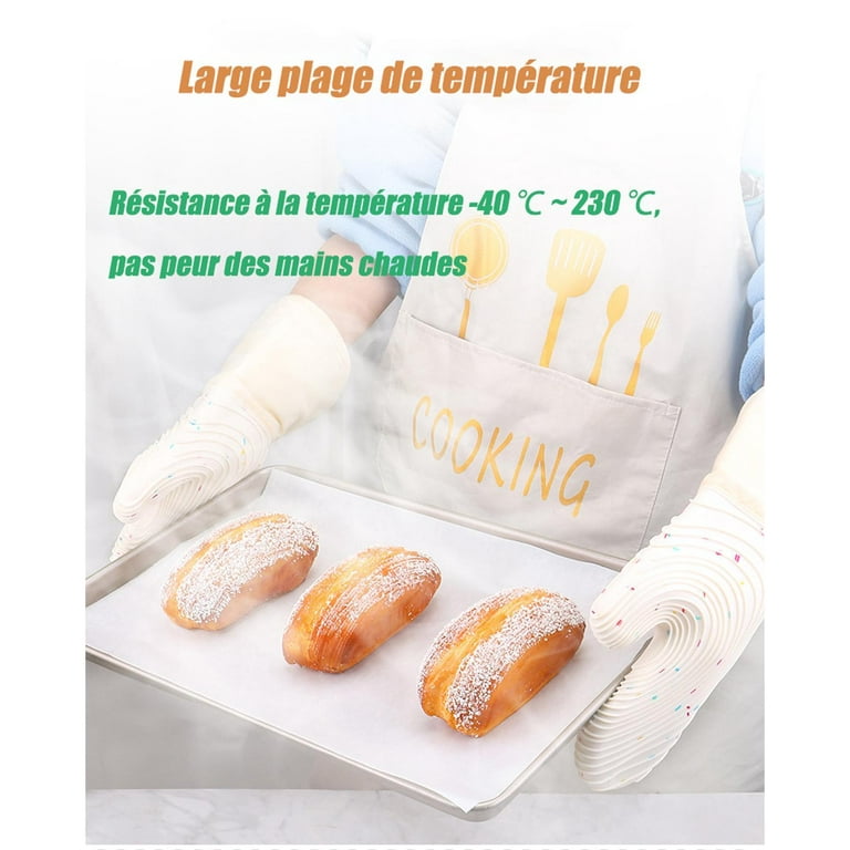 Oven Gloves With Fingers Heat Resistant Mitts Kitchen Cooking BBQ Long Arms  UK