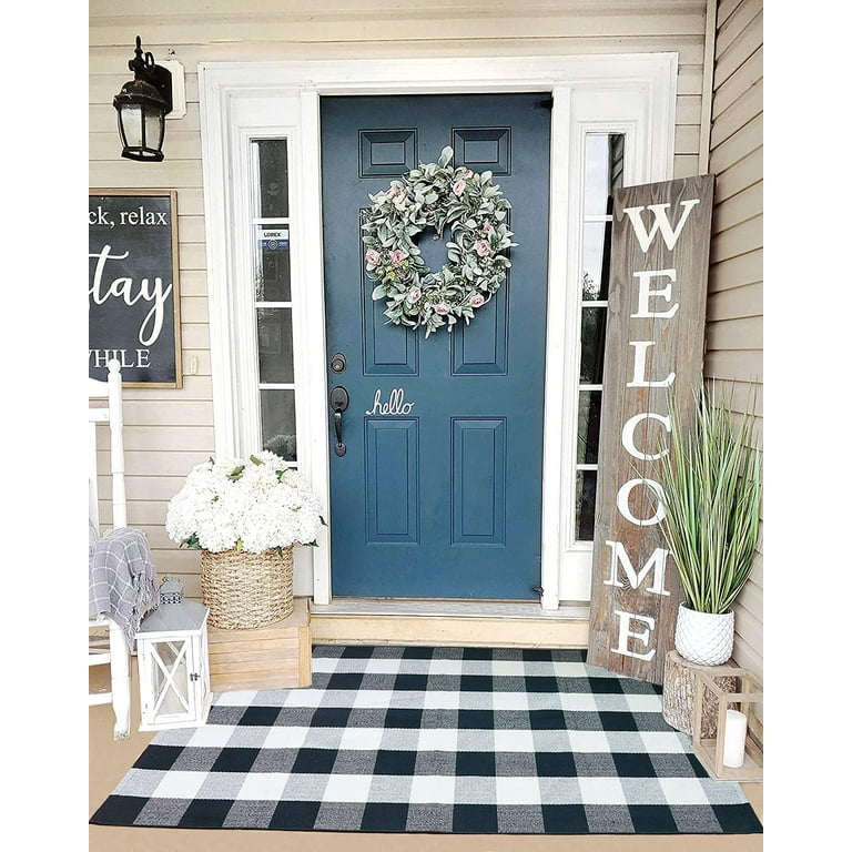 Buffalo Check Entry way decor with cute pitcher - Wilshire Collections