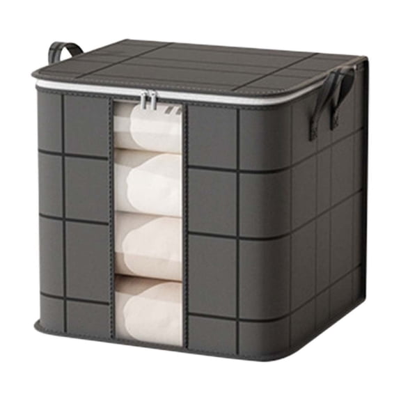 Cinvoph Clothes Storage Bags Large Capacity Bedding Storage Containers with Reinforced Handle, Sturdy Zipper & Clear Window Dustproof Fabric for Blanket Comforter Closet Organizer 20"x20"x21"