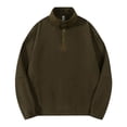 thumbnail image 1 of Blusa y camisa de manga larga con cuello alto para hombre, sudadera con capucha de manga larga lisa de forro polar con botones gruesos y cuello medio abierto, abrigo cálido con cuello alto, blusa de p, 1 of 5