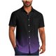 thumbnail image 2 of Blusa y camisa de manga corta con cuello vuelto para hombre, blusa informal de moda con cuello vuelto, estampado degradado, camisa de manga corta con botones, blusa de poliéster para hombre, 2 of 6