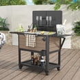 thumbnail image 4 of LOJIAWOWE  104 Qt Patio Cooler Cart with Wheels Easy Assembly in 30 Min Heavy Duty Rolling Ice Chest with Built-in Cup Holders and Side Tray for Outdoor BBQ Pool Party Brown, 4 of 7