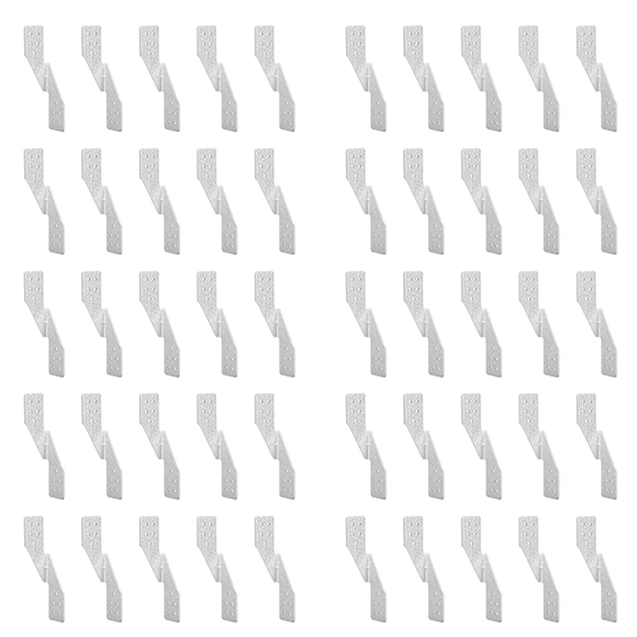 Hurricane Tie Hick Galvanized Hurricane Straps H2.5A Strong Tie Brackets Trusses/Rafters Ties for Wood(50pcs),50 x hurricane ties,Silver