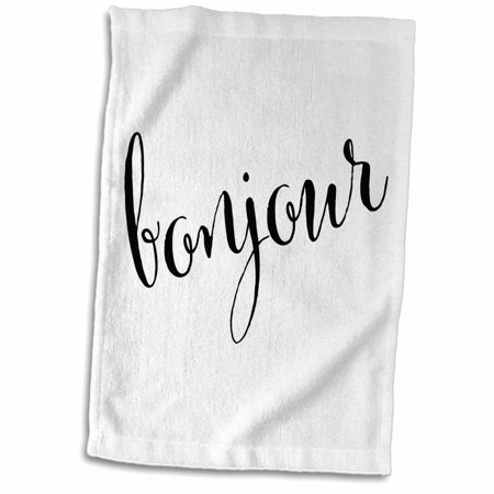 3dRose Hello or good morning in french bonjour - Towel  15 by 22-inch (twl_291942_1)