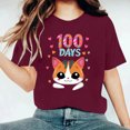 thumbnail image 2 of Camisetas de Cuello de Tripulación de Manga Corta para Mujeres Carta Impresa Camiseta 95% Poliéster 5% Spandex, Manga Corta Cuello Redondo Top Casual para Diario, 2 of 5