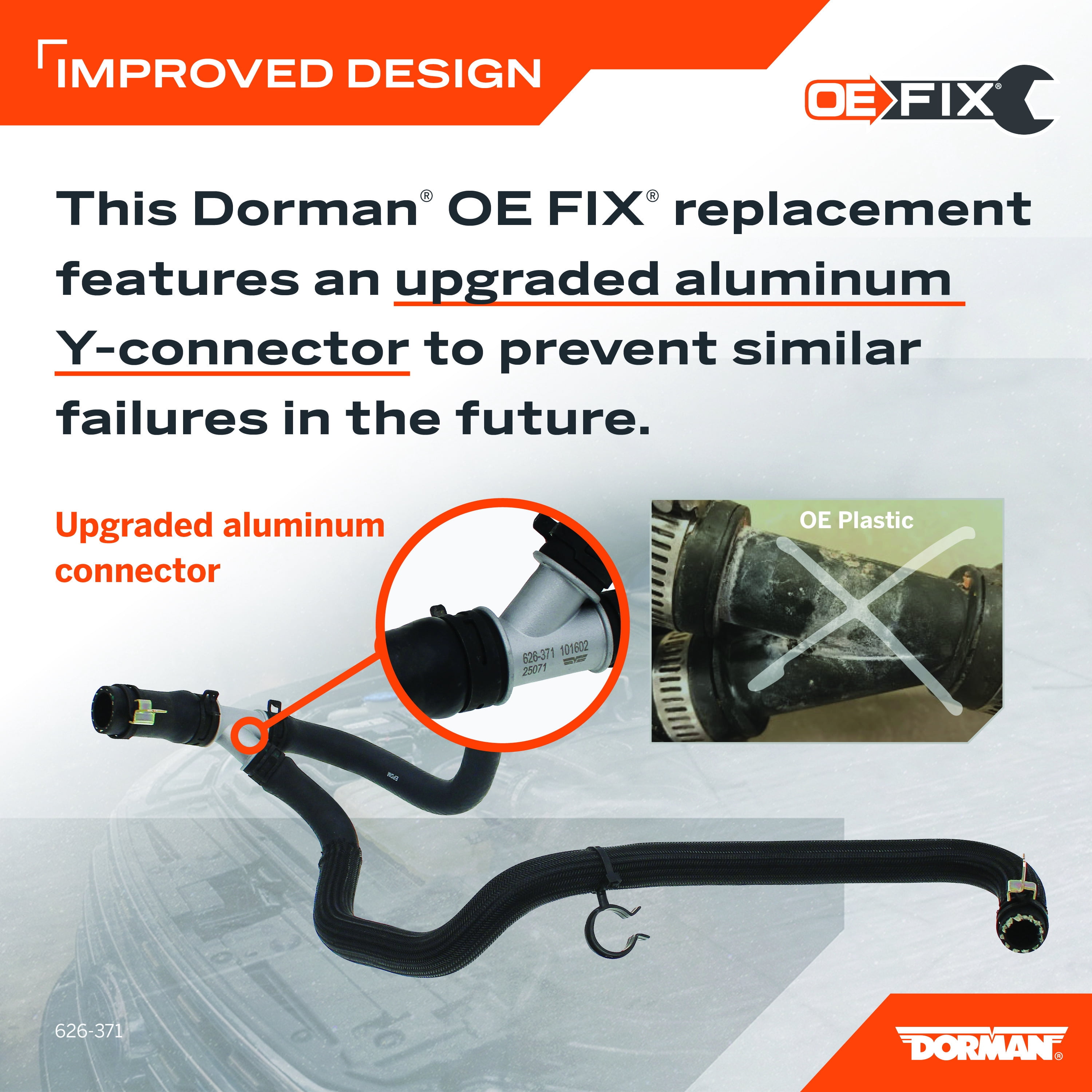 Dorman 626-371 Engine Coolant Hose for Specific Ford / Lincoln Models (OE FIX)