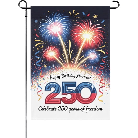250th Anniversary Patriotic Garden Flag 12x18 Double Sided Outdoor Yard Decor Banner 1776-2026