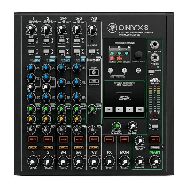 MACKIE Mezcladora Análoga Premium 8ch USB ONYX8 MACKIE