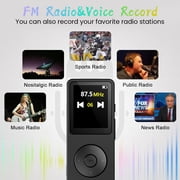 Upgrade MP3 Player with Bluetooth and 32GB,Hi-Fi Music Player with Built-in Speaker,Earphones,Voice-Activated Recording MP3 Players with FM/E-Book/Video,Supports up to 128GB for Kids, Running,Walking