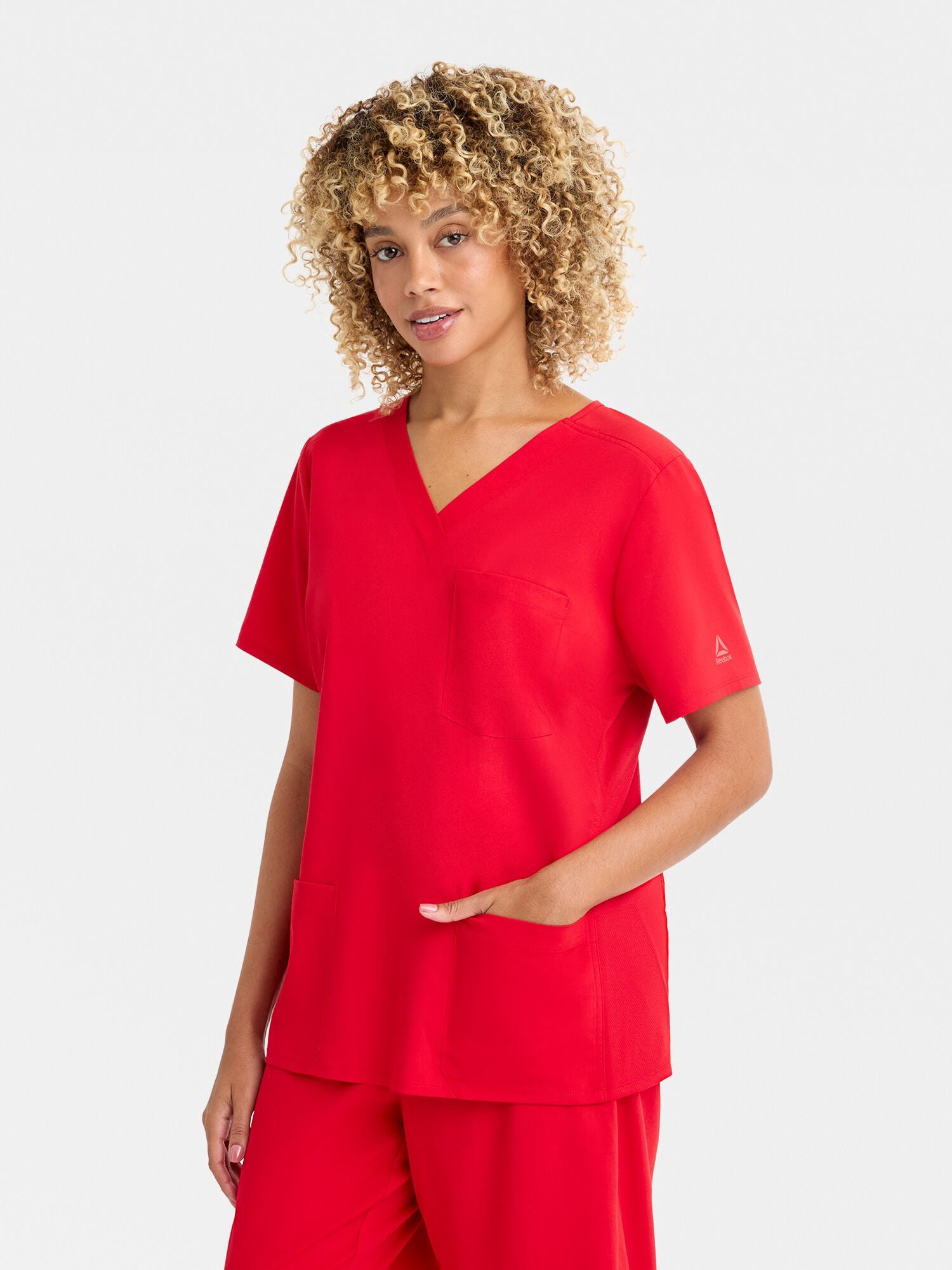 Reebok Women's Tech Comfort 3 Pocket V Neck Scrub Top, 1 Pack, Sizes S - 3XL