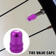 thumbnail image 2 of 6pcs Aluminum Alloy Valve Cap American Type Valve Tire Dust Covers for Bicycle Mountain Bike Road Bike MTB Purple, 2 of 6