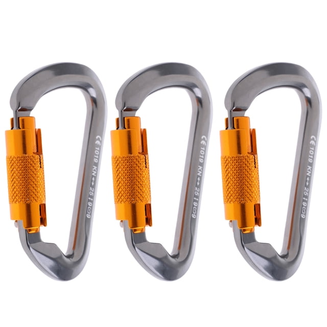 3 Piezas 25KN de Hebilla de Seguridad Sunnimix mosquetón de aluminio gris