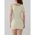 thumbnail image 6 of Elippeo Womens Summer Mini Cocktail Dress Short Sleeve Asymmetrical Shoulder Above Knee Dresses, 6 of 7