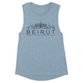 thumbnail image 1 of Skyline Beirut Lebanon Women's Muscle Tank Medium Stonewash Denim, 1 of 5