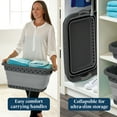 thumbnail image 7 of Blue Door Collapsible Laundry Basket Portable Pop Up Plastic Laundry Hamper with Dual Grip, 10.5-Gallon Black, 7 of 7
