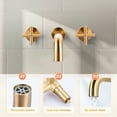 thumbnail image 5 of WOWOW Wall Mount Tub Filler Gold Bathtub Faucet Long Spout Reach 2 Cross Handles Tub Faucet with Brass Rough in Valve Included, 5 of 9