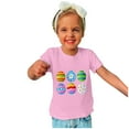 thumbnail image 2 of Penkiiy Toddler Girl Happy Easter Day Shirt Bunny Rabbit Hip Hop Outfit Egg Hunt Tshirt Short Sleeve Clothes Kid Tee Top 5 Years Pink, 2 of 6