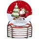 thumbnail image 2 of Posavasos Navideños, Posavasos de Cerámica Premium, Adornos de Mesa de Navidad Posavasos de Redondos Antideslizante, Resistente al Calor, Lavable, para Redondo Cristal, Bebidas, Tazas-6PCS(Christmas), 2 of 5