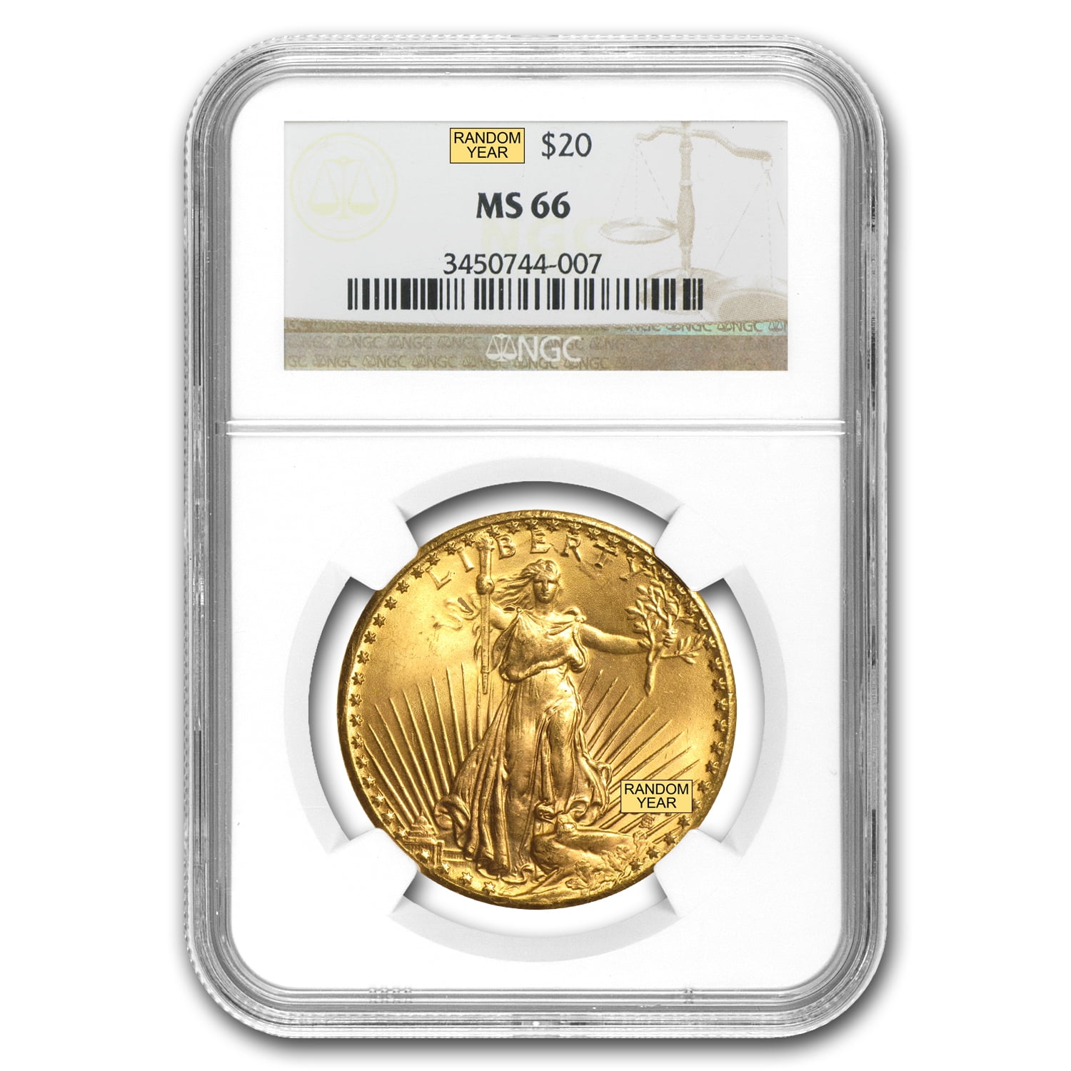 $20 Saint-Gaudens Gold Double Eagle MS-64 NGC Random 