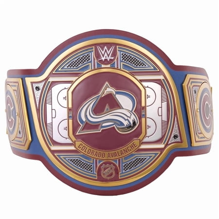 Colorado Avalanche Championship Belt Metal Plates Hand-Tooled Leather Strap Adult Size Collectible