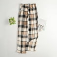 thumbnail image 2 of dgysar Women's Lounge Pants, Traditional Plaid Pattern with Side Pockets, Perfect for Matching Family Pajamas, Gifts & Festive Seasonal Wear. Light Brown L, 2 of 5