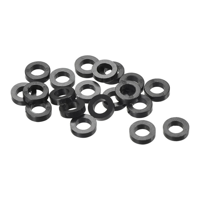 Unique Bargains ABS ID 4.2mm OD 7mm Length 2mm Round Spacer Black 300 Pack