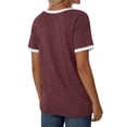 thumbnail image 4 of MOSHU Color Block Womens T-shirts Round Neck Shirts for Women Short Sleeve Loose Fit Women Tops, 4 of 10
