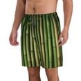 thumbnail image 2 of KLL Green Bamboo Fence1 Men's Casual Summer Beach Shorts Hawaiian Shorts with Pockets-3X-Large, 2 of 5
