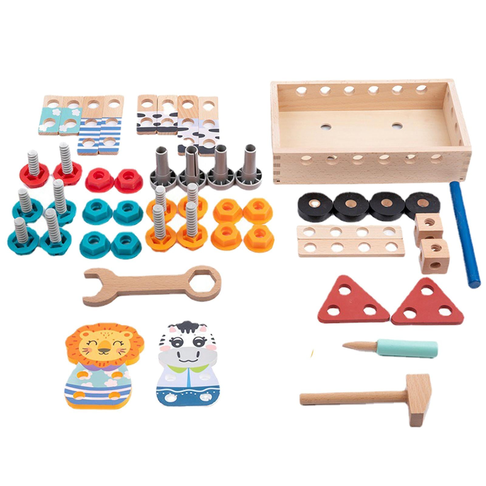 Pretend Game Tool Set Creative Montessori Cognitive Development Cognitive Wooden Tool Set DIY Construction Toy for Education Walmart