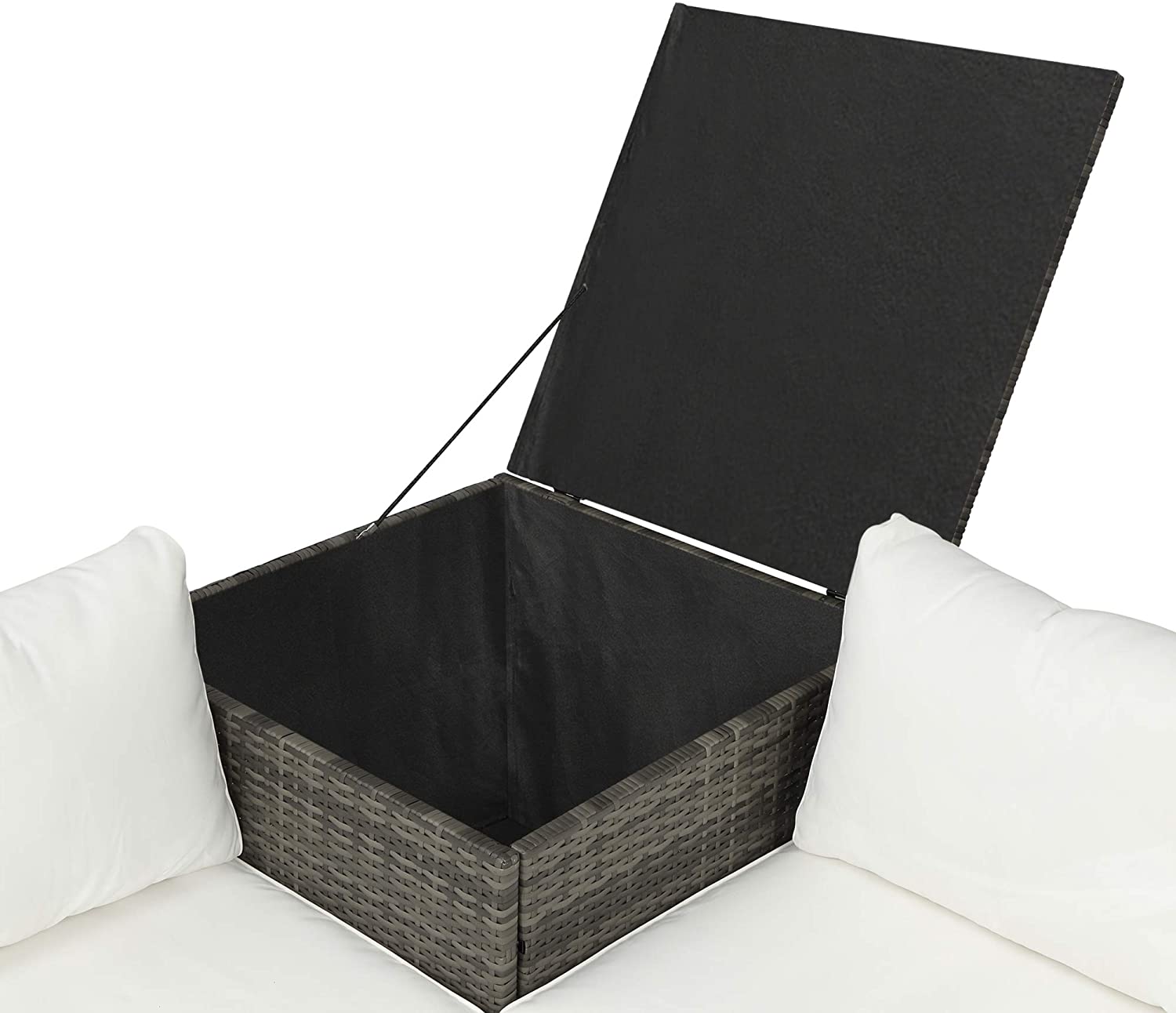 VIRUBI 4 PCS Outdoor Cushioned PE Rattan Wicker Sectional Sofa Set Garden Patio Furniture Set (Beige Cushion) - image 3 of 6