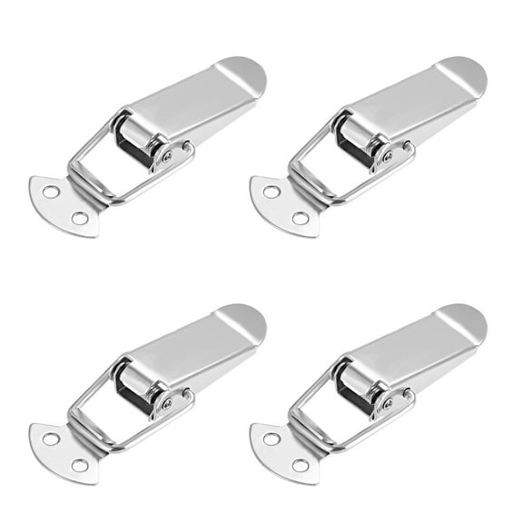 201 Stainless Steel Spring Loaded Toggle Latch Catch Clamp Hasps 90mm, 4 Pcs