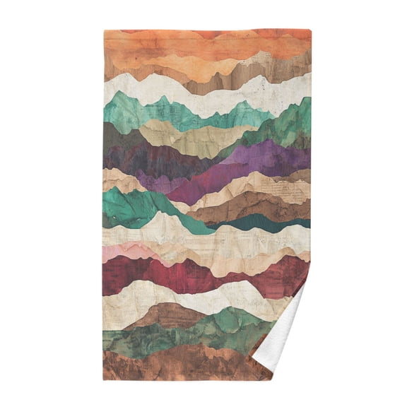 Yayeee 100% Cotton Hand Towels for Bathroom 16" x 28" Soft Absorbent Kitchen Towel, Artistic Desert Waves
