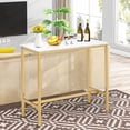 thumbnail image 2 of Andeworld Modern Rectangle Bar Table White Faux Marble Kitchen Dining Table 41" Bar Height Pub Table for Living Room Dining Room Entryway Console Table with Gold Metal Frame, 2 of 7