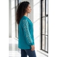 thumbnail image 4 of Roaman's Women's Plus Size Notch Neck Embroidered Peasant Tunic, 4 of 4