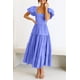 thumbnail image 2 of Vestido PRETTYGARDEN Midi Morado con Mangas Abullonadas y Escote Cuadrado Talla L, 2 of 8