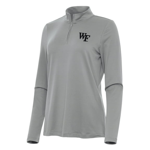 Women's Antigua Gray Wake Forest Demon Deacons Reprocess Quarter-Zip Top