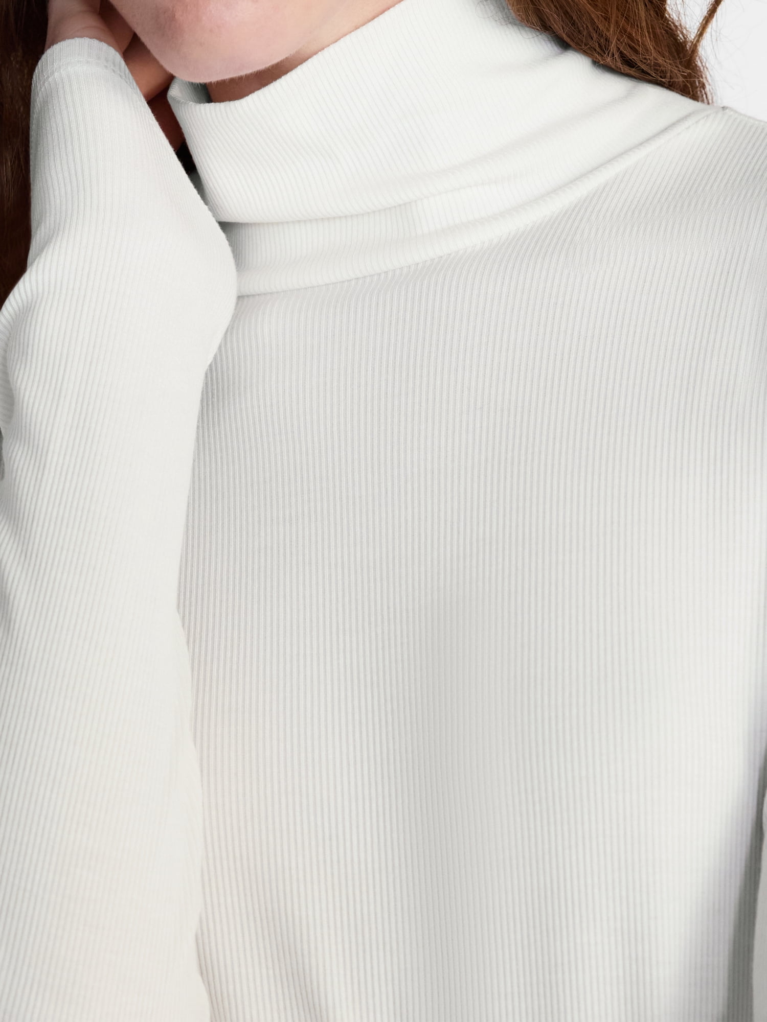 Scenario Women's Turtleneck Top with Long Sleeves, Sizes XS-XXXL