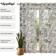 thumbnail image 5 of Vargottam Floral Motif Design Sheer Georgette Curtains for French Doors & Balcony - 2 Panels, 96" Long, Light Filtering, Grommet Top Printed Drapes for Living Room or Lounge, 5 of 9