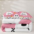 thumbnail image 5 of Feelyou Cartoon Ghost Boo Twin Comforter Sets, Cute Polka Dot Bedding Set, Pink White, Halloween Reversible, 2 Pieces, 1 Comforter and 2 Pillowcases, 5 of 7