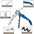 thumbnail image 2 of 6Pcs 5" Wine Openers Waiter Corkscrew Professional Red Wine Bottle Opener Double Hinged with Foil Cutter for Servers Bartender, Blue, 2 of 5