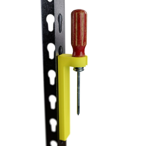 Screwdriver Holder for Utility Shelving Units in Yellow by Hooks and Holders