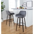 thumbnail image 6 of LumiSource Brown Daniella 30" Fixed-Height Barstool - Set of 2, 6 of 11